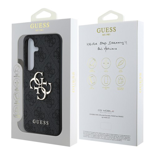 Guess для Galaxy S25 чехол PU 4G Big metal logo Hard Black