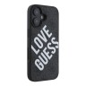 Guess для iPhone 16 чехол PU Love Guess logo Hard Black (MagSafe)