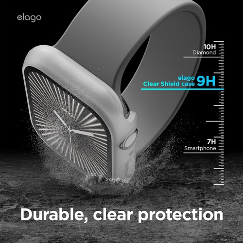 Elago для Apple Watch 46 mm чехол Clear Shield case+9H glass Frosted Transparent
