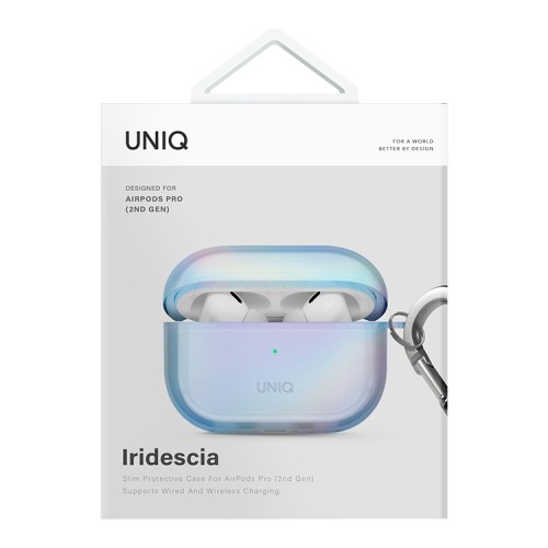 Uniq для Airpods Pro 2 чехол Iridescia (holographic) Eclipse Blue