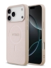 Guess для iPhone 17 Pro чехол PU Saffiano with Classic metal logo Hard Pink (MagSafe)
