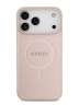 Guess для iPhone 17 Pro чехол PU Saffiano with Classic metal logo Hard Pink (MagSafe)