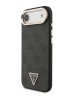 Guess для iPhone Air чехол PU 4G Triangle Diamond metal logo Gold camera Hard Black (MagSafe)