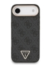 Guess для iPhone Air чехол PU 4G Triangle Diamond metal logo Gold camera Hard Black (MagSafe)