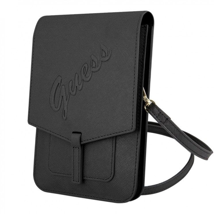 Сумка Guess Wallet Bag Saffiano Script logo для смартфонов, черная