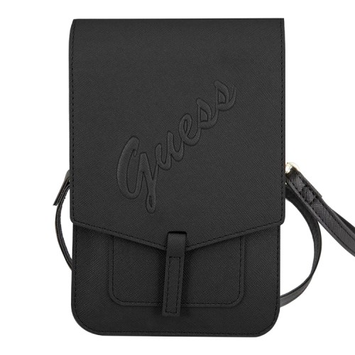Сумка Guess Wallet Bag Saffiano Script logo для смартфонов, черная