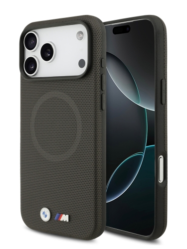 BMW для iPhone 17 Pro чехол M-series PU Full Wrapped Metal logo & Cam Hard Anthracite (MagSafe)