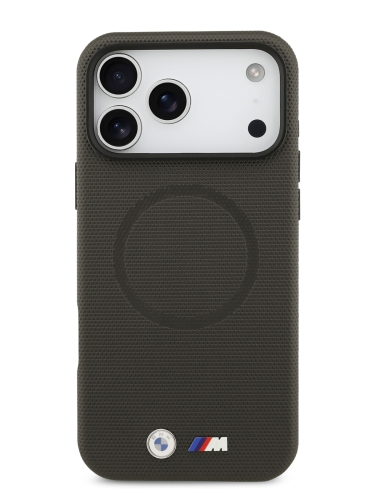 BMW для iPhone 17 Pro чехол M-series PU Full Wrapped Metal logo & Cam Hard Anthracite (MagSafe)