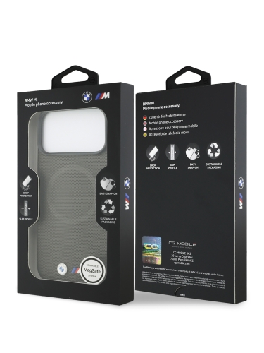 BMW для iPhone 17 Pro чехол M-series PU Full Wrapped Metal logo & Cam Hard Anthracite (MagSafe)