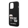 Чехол Lagerfeld Liquid silicone Karl & Choupette Hard для iPhone 13 Pro Max, черный