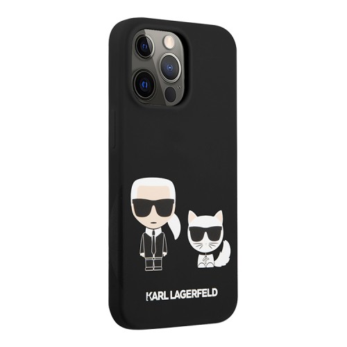 Чехол Lagerfeld Liquid silicone Karl & Choupette Hard для iPhone 13 Pro Max, черный