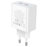 HOCO сетевое зарядное устройство C108A Leader charger Type-C PD35W + Type-C PD 35W White