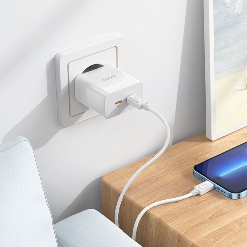 HOCO сетевое зарядное устройство C108A Leader charger Type-C PD35W + Type-C PD 35W White
