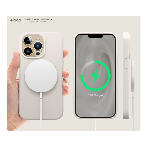 Чехол Elago Soft Silicone для iPhone 13 Pro Max, бежевый