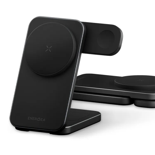 Energea Беспроводное СЗУ MagTrio 2, 3in1 magnetic wireless foldable charger Qi2 25W Gunmetal