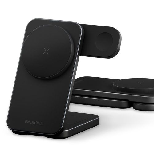 Energea Беспроводное СЗУ MagTrio 2, 3in1 magnetic wireless foldable charger Qi2 25W Gunmetal