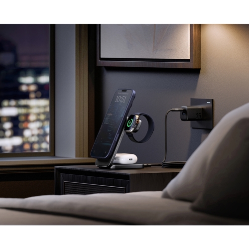 Energea Беспроводное СЗУ MagTrio 2, 3in1 magnetic wireless foldable charger Qi2 25W Gunmetal