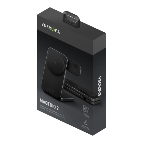 Energea Беспроводное СЗУ MagTrio 2, 3in1 magnetic wireless foldable charger Qi2 25W Gunmetal