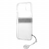 Чехол Guess 4G Stripe Hard Transparent +Silver charm для iPhone 13