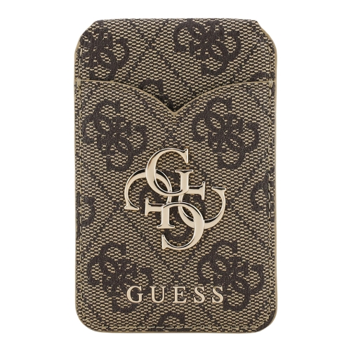 Guess картхолдер бумажник-стенд Wallet MagSafe Cardslot Stand with Mirror PU 4G Big metal logo Brown