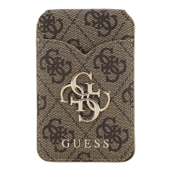 Guess картхолдер бумажник-стенд Wallet MagSafe Cardslot Stand with Mirror PU 4G Big metal logo Brown