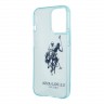 Чехол U.S. Polo TPU FLUO Logo Big horse Hard для iPhone 13 Pro, голубой
