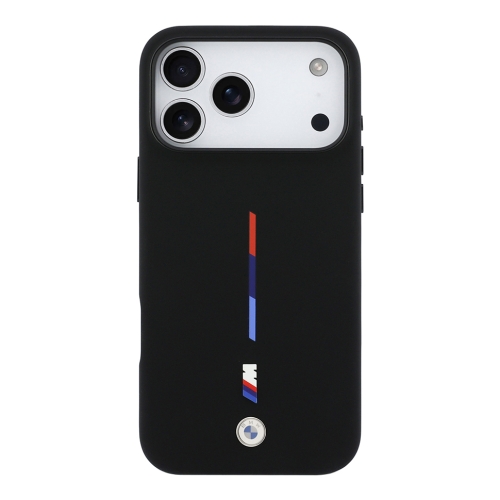 BMW для iPhone 17 Pro чехол M-series Liquid silicone Metal cam Tricolor Hard Black (MagSafe)