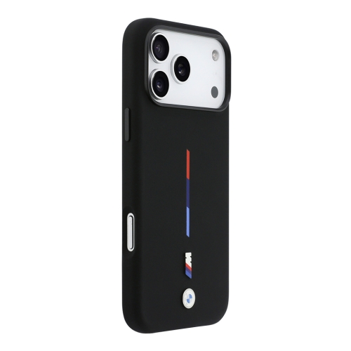 BMW для iPhone 17 Pro чехол M-series Liquid silicone Metal cam Tricolor Hard Black (MagSafe)