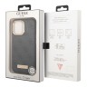 Чехол Guess PU 4G Plate metal logo Hard для iPhone 13 Pro, серый (Magsafe)