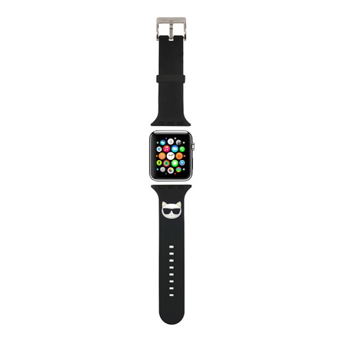 Ремешок Karl Lagerfeld Silicone Choupette head для Apple Watch 49-46-45-44 мм, черный