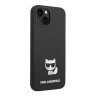 Чехол Lagerfeld Liquid silicone Choupette body Hard для iPhone 14, черный