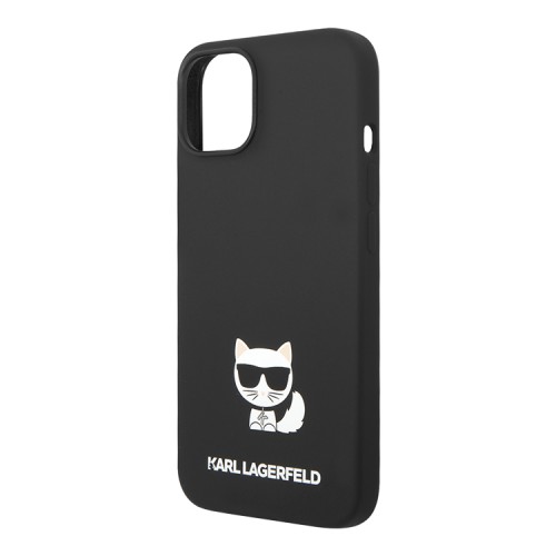 Чехол Lagerfeld Liquid silicone Choupette body Hard для iPhone 14, черный