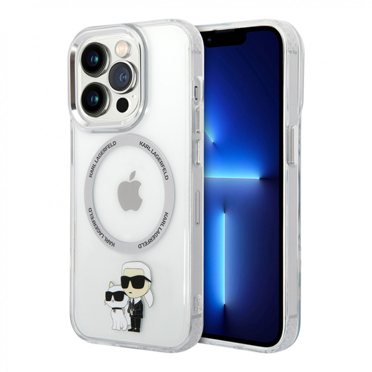Чехол Lagerfeld NFT Karl & Choupette Hard для iPhone 14 Pro Max, прозрачный (MagSafe)