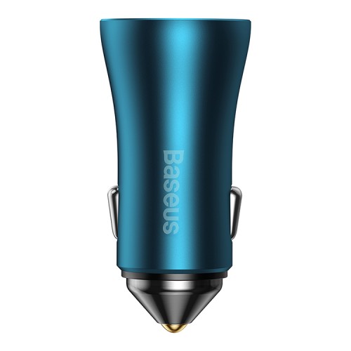 Автомобильная зарядка Baseus Golden Contactor Pro Dual Fast Charger CGJP000003 2*USB-C PD (40W), синяя