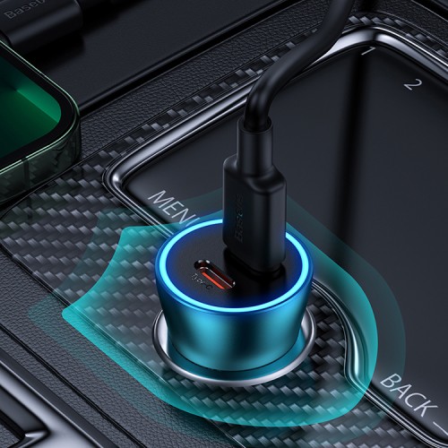 Автомобильная зарядка Baseus Golden Contactor Pro Dual Fast Charger CGJP000003 2*USB-C PD (40W), синяя
