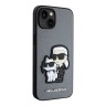 Чехол Lagerfeld PU Saffiano NFT Karl & Choupette Hard для iPhone 14, серебристый
