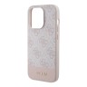 Guess для iPhone 15 Pro чехол PU 4G Bottom stripe Metal logo Hard Pink