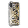 Чехол Karl Lagerfeld Liquid Glitter Floatting Charms для iPhone X/XS, золотой