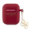 Guess для Airpods 1/2 чехол Liquid silicone with 4G Diamond charm Magenta