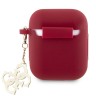 Guess для Airpods 1/2 чехол Liquid silicone with 4G Diamond charm Magenta