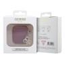 Guess для Airpods 1/2 чехол Liquid silicone with 4G Diamond charm Magenta