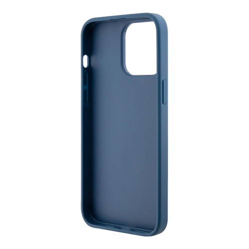 Guess для iPhone 15 Pro чехол PU 4G Big metal logo Hard Blue
