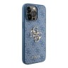 Guess для iPhone 15 Pro чехол PU 4G Big metal logo Hard Blue