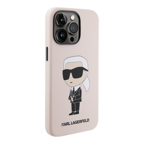 Lagerfeld для iPhone 15 Pro Max чехол Liquid silicone NFT Karl Ikonik Hard Pink