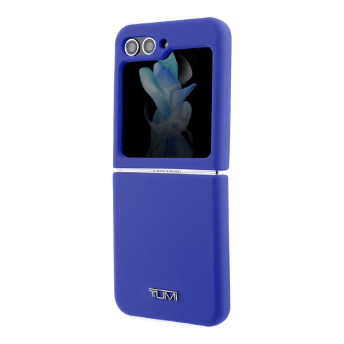 TUMI для Galaxy Z Flip 5 чехол Liquid silicone Metal logo Hard Blue