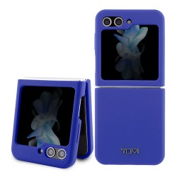 TUMI для Galaxy Z Flip 5 чехол Liquid silicone Metal logo Hard Blue