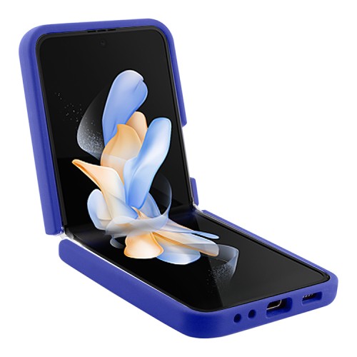 TUMI для Galaxy Z Flip 5 чехол Liquid silicone Metal logo Hard Blue