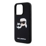 Karl Lagerfeld для iPhone 15 Pro чехол Liquid Silicone NFT Karl & Choupette Head Hard Black (MagSafe)