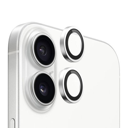 BlueO стекло для iPhone 16/16 Plus, Camera lens Armor Aluminium 2 шт. Silver (+installer)