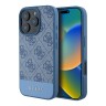 Guess для iPhone 16 Pro Max чехол PU 4G Bottom stripe Metal logo Hard Blue